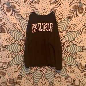 Black pink crew neck
